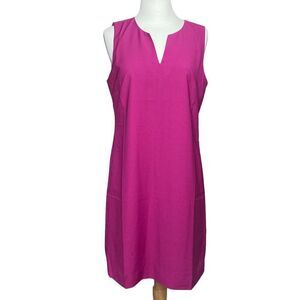 J. Crew Split V-Neck Classic Suiting Sheath Dress Magenta Size 8 New